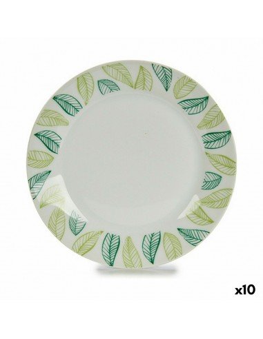 Dessert dish Sheets White Green Ø 19...