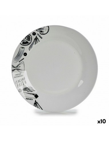 Assiette plate Ø 24,4 cm Noir Blanc...