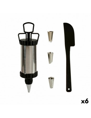 Pastry Bag Set Black Silver Stainless...