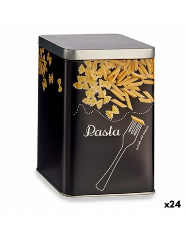 Tin Pasta Zwart Metaal 1 L (24 Stuks)