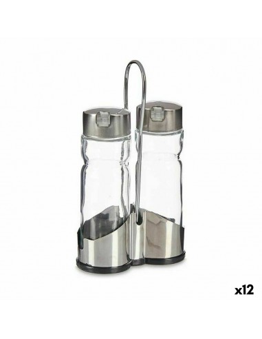 Oil and Vinegar Set Transparent Metal...