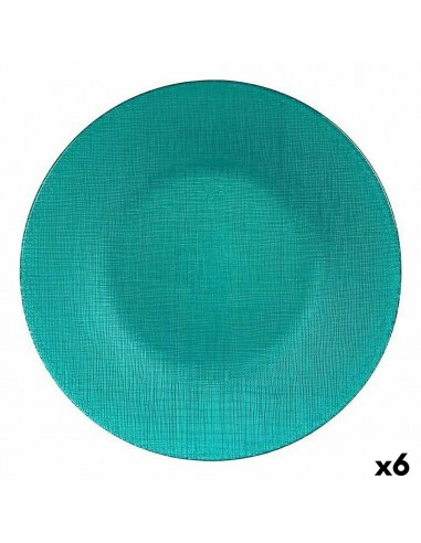 Assiette plate Turquoise verre 27,5 x...