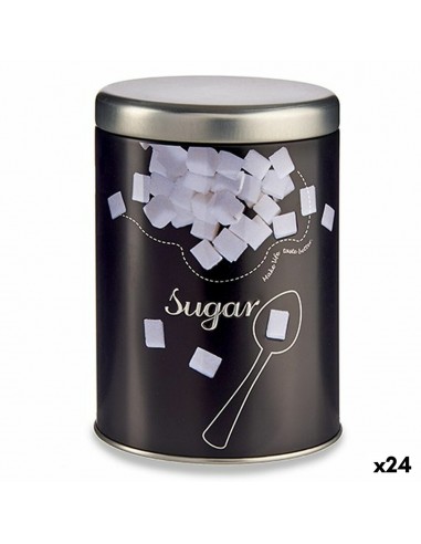 Boîte Sucre Noir Métal 1 L 10,5 x 15...