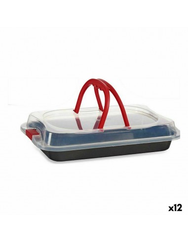 Lunch box With lid Black Red Iron...