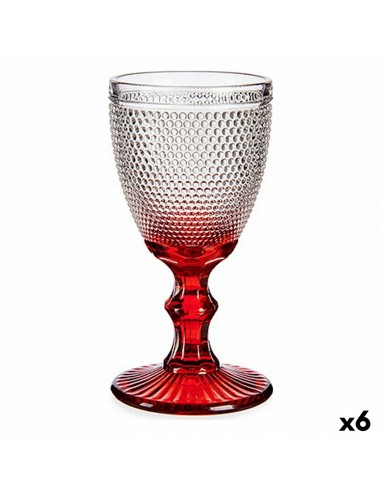 Fluitglas Punten Rood Glas 240 ml (6...