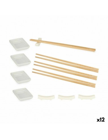 Set de sushi Blanc Céramique (12 Unités)