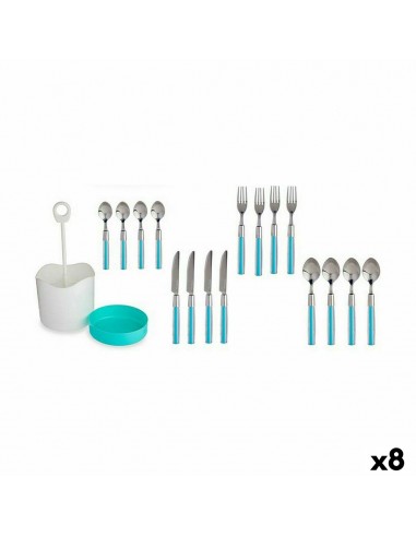 Besteck-Set Blau Edelstahl (8 Stück)