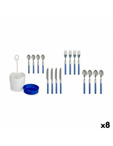 Besteck-Set Blau Edelstahl (8 Stück)