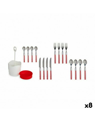 Cutlery Set Red Stainless steel (8...