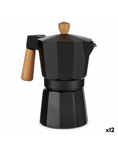 Italian Coffee Pot Wood Aluminium 300...