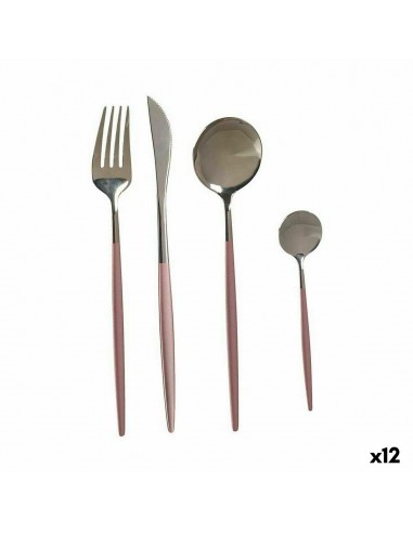 Cutlery Set Pink Silver Stainless...