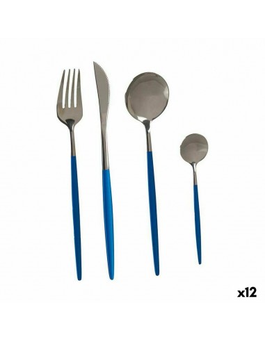 Cutlery Set Blue Silver Stainless...