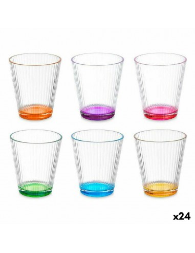 Becher Streifen Glas 375 ml (24 Stück)