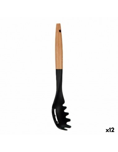 Pasta Spoon Black Natural Wood 6 x...