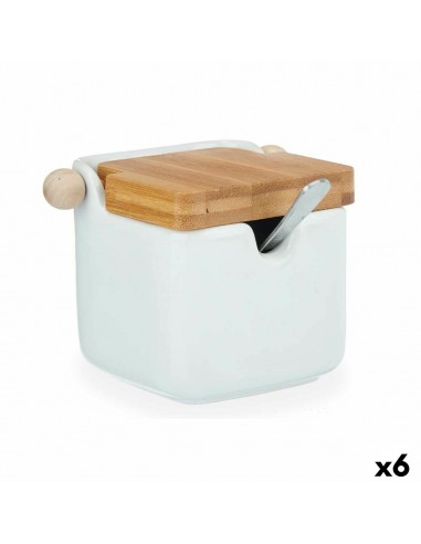 Sugar Bowl White Ceramic Bamboo 190...