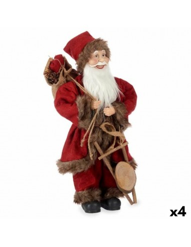 Weihnachtsmann Weiß Braun Rot Holz...