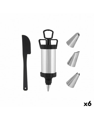 Pastry Bag Set Black Silver Stainless...