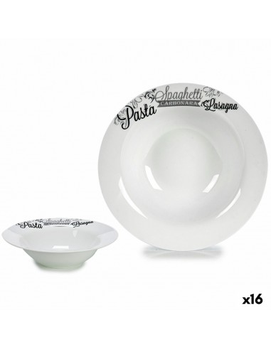 Pasta Dish White Black Porcelain 23 x...