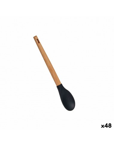 Spoon Black Silicone beech wood 6 x...