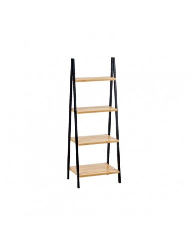 Bathroom Shelves Black Natural Bamboo...