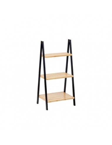 Bathroom Shelves Black Natural Bamboo...