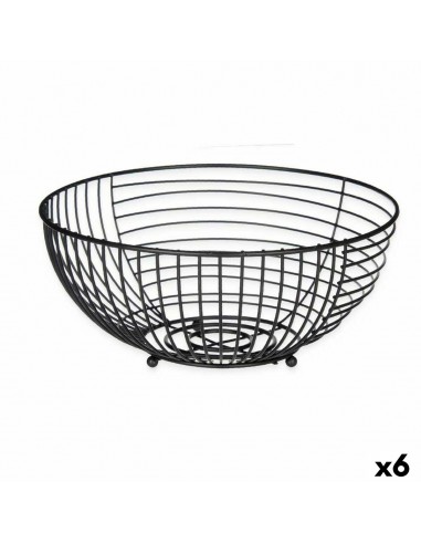 Fruit Bowl Black Metal 28 x 12 x 28...