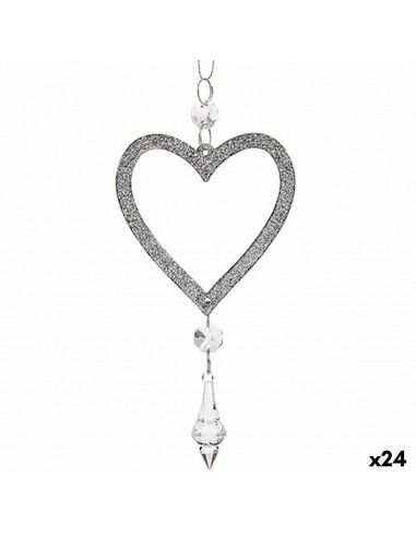 Christmas bauble Heart Silver Plastic...