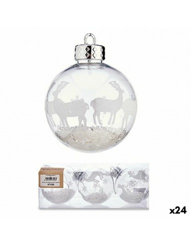 Lot de boules de Noël Ø 8 cm Blanc...