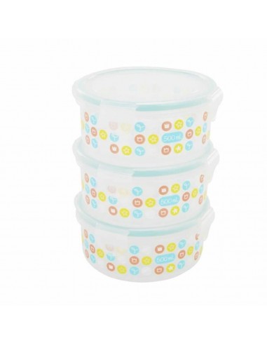 Lunchbox-Set Badabulle 3 x 500 ml