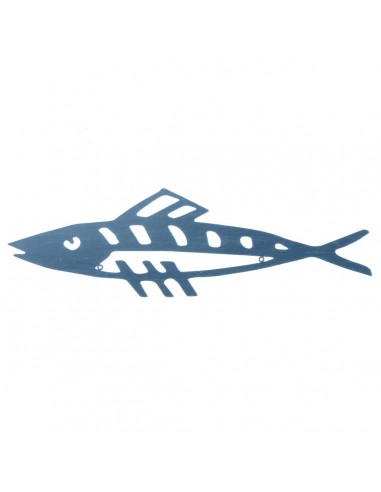 Bild Fisch 74 x 22,5 cm Blau Metall