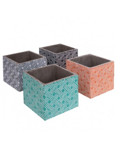 Set of Planters Fiore Cement Squared...