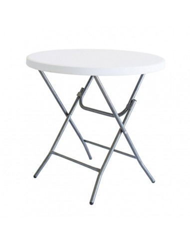 Folding Table White HDPE 80 x 80 x 74 cm