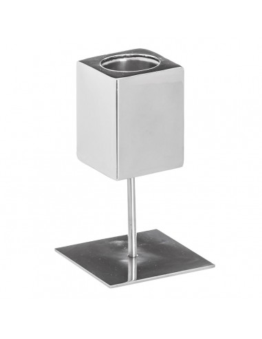 Candleholder 9 x 9 x 15 cm Metal Silver