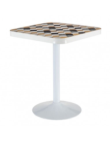 Side table Golden Metal White PVC 60...