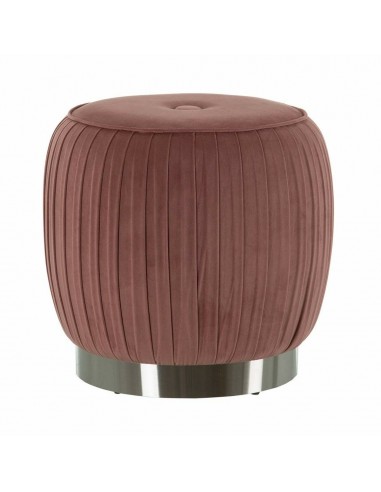 Pouffe Synthetic Fabric Pink Wood 43...