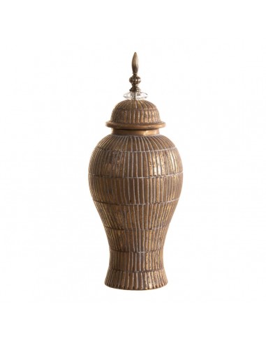 Vase 19 x 19 x 43 cm aus Keramik Gold...