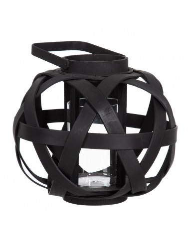 Lantern Candleholder Black Bamboo 30...