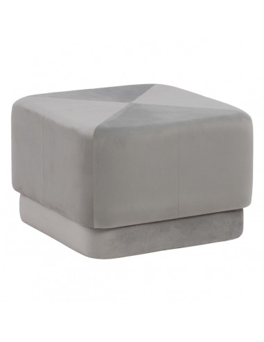 Pouffe Synthetic Fabric Grey Wood 60...