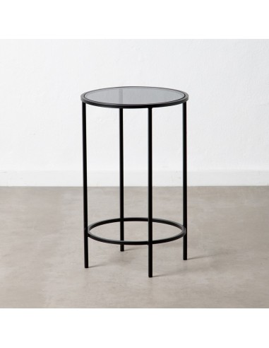 Table d'appoint Verre Noir Métal 40 x...