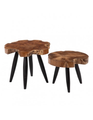 Table d'appoint Naturel Noir bois de...