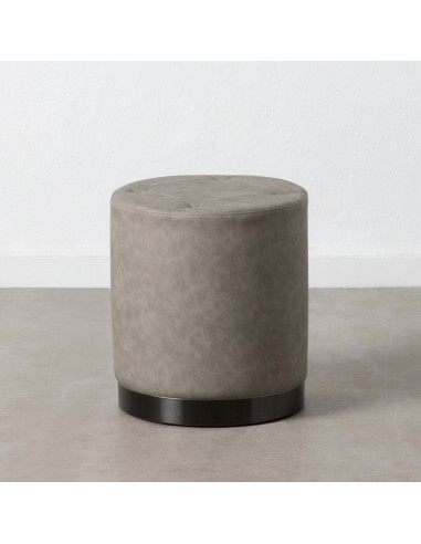 Pouffe Grey Synthetic Leather 38 x 38...