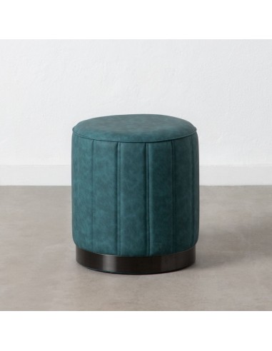 Pouffe Dark blue Synthetic Leather 38...