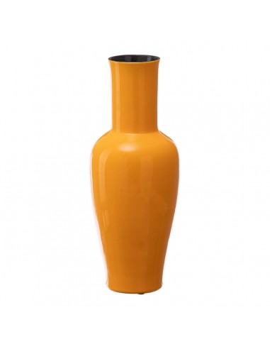 Vase 18 x 18 x 46,5 cm aus Keramik Gelb