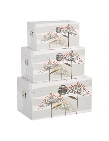 Set of Chests 65 x 38 x 35 cm Flowers...