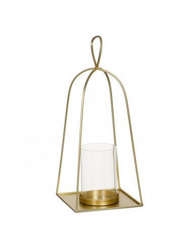 Portavelas Cristal Dorado Metal 19 x...