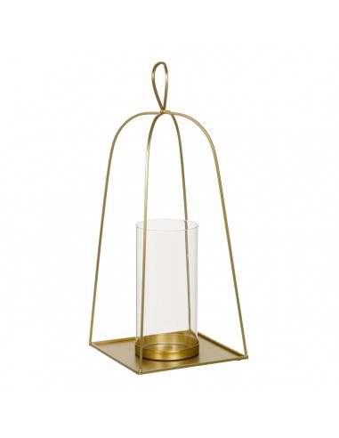 Portavelas Cristal Dorado Metal 23 x...