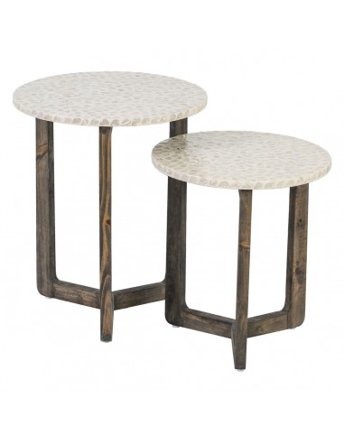 Side table Beige Brown Mother of...