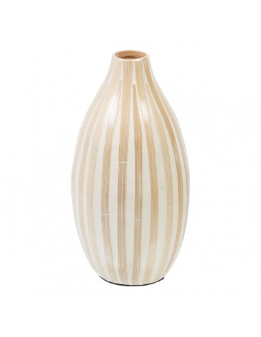 Vase Beige Bambus 15 x 15 x 30 cm