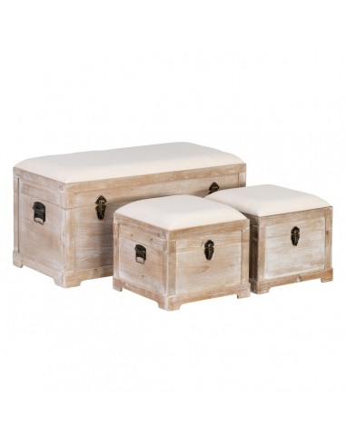 Set of Chests Synthetic Fabric 80 x...