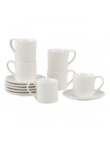 Set of Mugs with Saucers Porcelain 6...